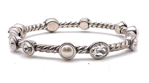 Brighton Monte Carlo Crystal Pearl Bangle Bracelet - Picture 1 of 3