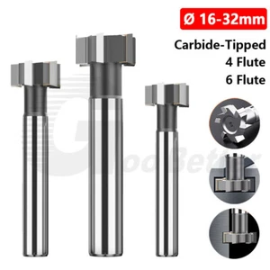 Ø 16-32mm Carbide-Tipped T-Slot End Mill Woodruff Keyseat Cutter 4 Flute 6 Flute - Picture 1 of 57