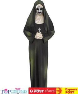 Possessed Nun Womens Scary Halloween Zombie Horror Goth Skull Costume - Picture 1 of 3