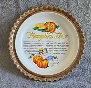 Vintage Keramik Pumpkin Pie Backform Platte mit Rezept Made in Japan - Bild 1 von 2