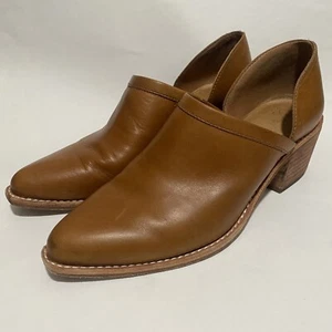 Madewell Brady Lowcut English Saddle Bootie Stacked Heel Size 6 1/2 Womens - Picture 1 of 10