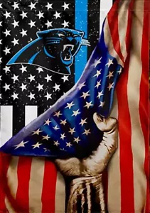 2 Carolina Panthers US Flag Waterproof Vinyl Stickers 5x3.5 Decals - Picture 1 of 1