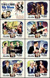 CAROLE LOMBARD WILLIAM POWELL MY MAN GODFREY Set Of 8 Indiv 11x14 LC Prints 1936 - Picture 1 of 1