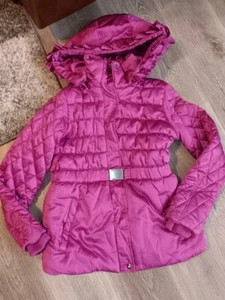 Rothchild Puffer Jacket Girls Size 16 Magenta Pink Midlength Belted  - Picture 1 of 9