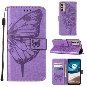 Flip Leather Butterfly Wallet Phone Case For Motorola Edge 30 X30 G62 E22 A94 - Picture 1 of 20