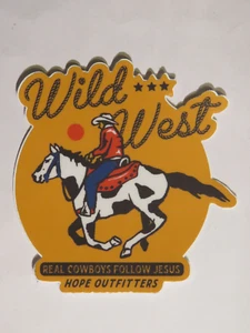 Sammlerstück AUFKLEBER: WILD WEST "Real Cowboys Follow Jesus" Hope Outfitters - Bild 1 von 2