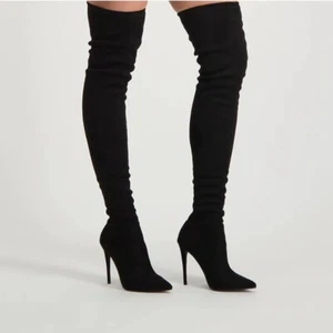 STEVE MADDEN Overknee Stiefel schwarz Gr.40 NEUE NP-119,-€ - Bild 1 von 7
