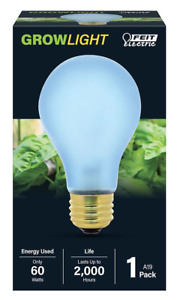 Feit Grow Light Bulb Full Spectrum 60W Incandescent Dimmable A19 E26 Medium Base