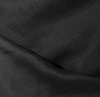 Tecido 100% linho preto 56” largura vendido por jarda - Imagem 1 de 2