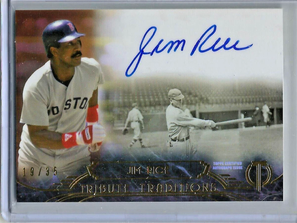 Jim Rice 2014 Topps Tribute Gold Autograph #19/35 - Image 1 of 1