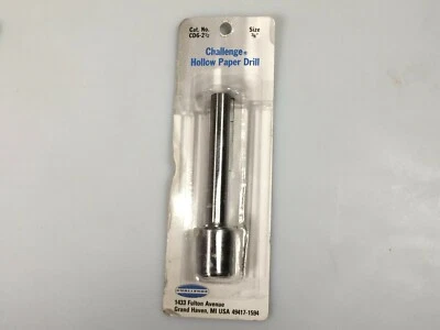 Broca de papel Challenge CD6-2,5" tamaño 3/8" broca hueca herramienta de encuadernación de libros Foto 1 de 2