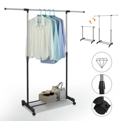 Kleiderständer Schwerlast Garderobenständer auf rollen Verstellbar Kleiderstange - Bild 1 von 4