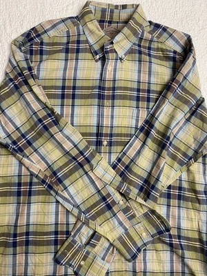 Vintage Bills Caqui Para Hombre Azul Cuadros Manga Larga Abotonada, Talla XL Foto 1 de 4