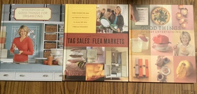 Lot of 3 Martha Stewart Books Organizing Flea Markets Entertaining Good Things - Image 1 of 3