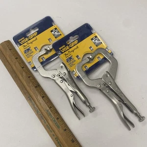 Two Irwin Vise Grip 6R 6" L x 2-1/8" Capacity Locking C Clamps, New NIP, sh6902 - Picture 1 of 4