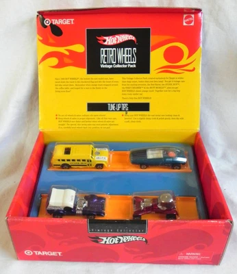 Hot Wheels "Retro Wheels" Vintage Collectors Pack, Target Set 4 Cars 1996, New - Image 1 of 4