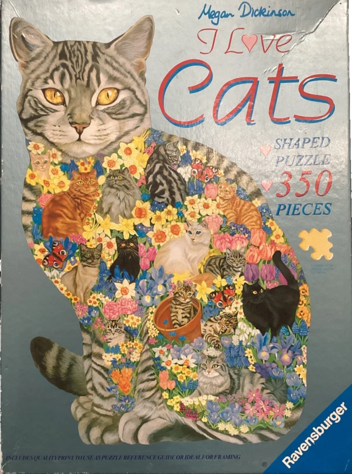 Ravensburger 350 XL pc: I Love Cats, Cat Shaped 2006 jigsaw puzzle Rare Vintage - Image 1 of 1