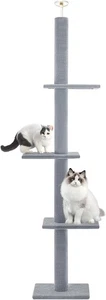 Tiragraffi albero gatto pavimento a soffitto alto 95-108" tappeto torre gattino sisal - Foto 1 di 2
