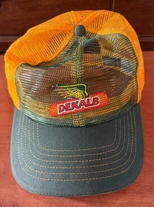 Vtg Dekalb Seed Corn Mesh Patch Snapback Trucker Cap Hat K-Products Made in USA - Picture 1 of 7