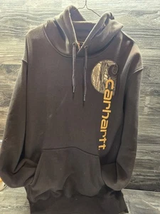 Vintage Carhartt Sweatshirt Erwachsene XL Braun Hoodie Pullover Camouflage Jagd Angeln - Bild 1 von 4