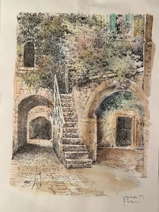 Aquarellierte Tuschezeichnung- Original - Bild 1 von 8
