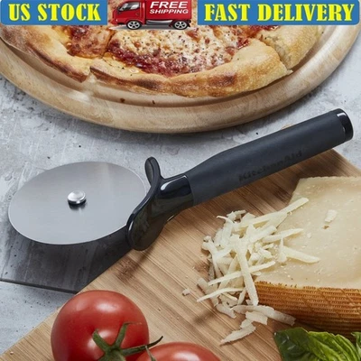 Rueda de pizza de acero inoxidable mango ergonómico herramienta de corte apta para lavavajillas nueva Foto 1 de 4