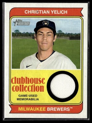 2023 Topps Heritage Christian Yelich Milwaukee Brewers #CCR-CY - Image 1 of 2
