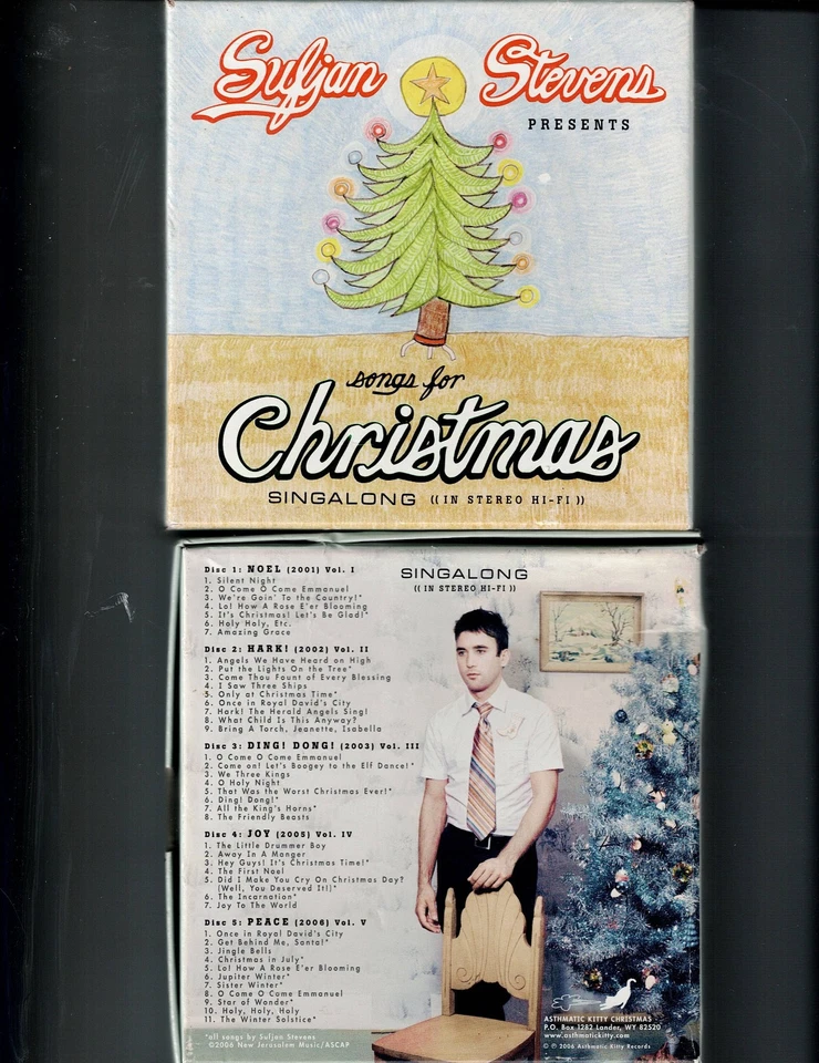 SURFJAN STEVENS - SONGS FOR CHRISTMAS *BOX SET* (5 CD 2006) *42 TRACKS* STICKERS - Imagem 1 de 1