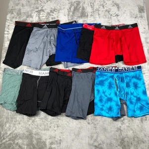 Lot 10 Mixed Bundle Men's Size L Boxer Briefs Assorted Brands Style Colors NEW - Picture 1 of 9