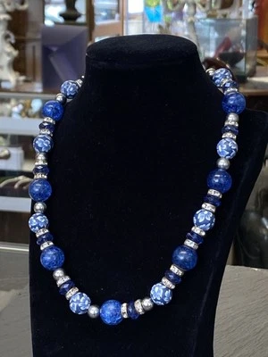 MODESCHMUCK HALSKETTE KETTE PERLEN PERLE GLASPERLEN KUNSTPERLEN - Bild 1 von 4