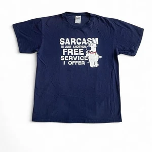 Family Guy Vintage 2006 Y2K T-Shirt Blue Brian Griffin Sarcasm Service Mens Med - Picture 1 of 4