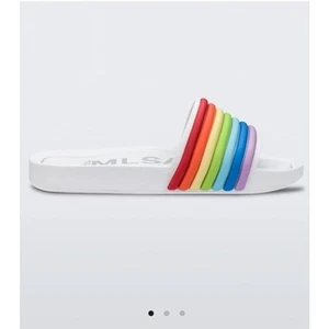MLSA Melissa Rainbow Beach Slides NEW! Size 7, 38 EUR S102 - Picture 1 of 7