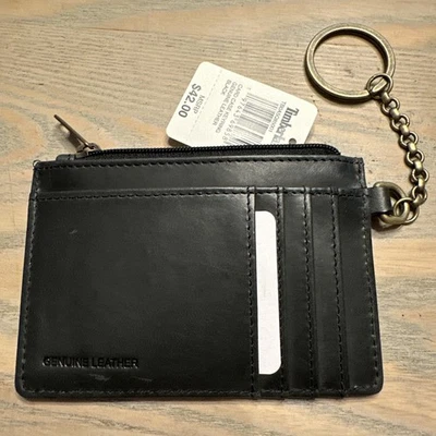 Timberland Slim Leather Card Case Wallet Credit Card Holder Brown Key Ring - Image 1 of 4