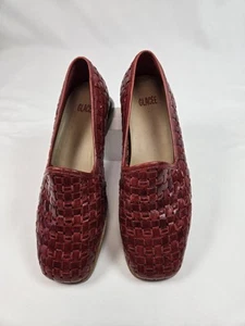 Glacee Grace Damenschuhe rot Slipper Leder geflochten geschlossene Zehe 6M niedriger flacher Absatz - Bild 1 von 10