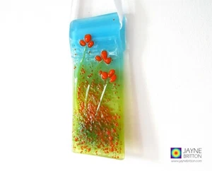 Orange flowers light catcher, suncatcher, handmade, cottage garden - Picture 1 of 3