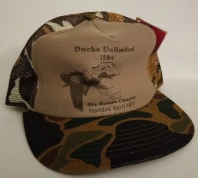 Ducks Unlimited Camo Trucker Snapback Hat 1984 Rio Hondo American Hunter USA - Image 1 of 4