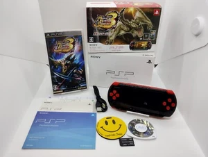 Sony PlayStation Portable PSP 3000 Console Monster Hunter Hunters Pack Black Red - Picture 1 of 17