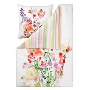Estella Ophelia multicolor - Mako-Satin Bettwäsche mit großen Blumen & Streifen - Bild 1 von 3