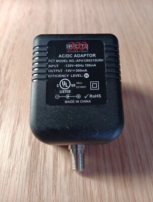 PCT APA1260315URH Adaptador AC/DC Amplificador de Caída Fuente de Alimentación Coaxial 15.V 300mA Foto 1 de 4