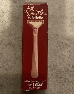 Vintage Gillette JUST WHISTLE Womans ATRA pivoting head Safety Razor NOS w/ Box - Image 1 of 2