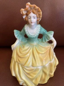 Vintage Colonial Lady Powder Jar Made in Occupied Japan - Picture 1 of 11