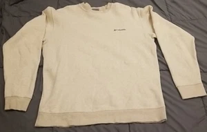 Columbia Sweatshirt Men Large Beige Hart Mountain Crew Neck Long Sleeve Gorpcore - Picture 1 of 11