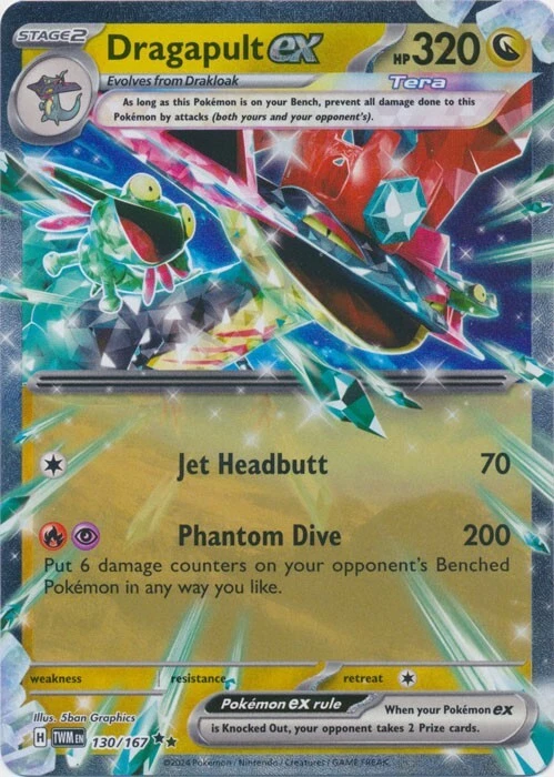 Holo Dragapult ex -  130/167 Double Rare Twilight Masquerade Pokemon TCG - Image 1 of 1