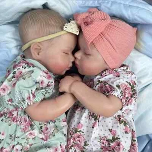 Bambola Twin Girls Reborn realistica giocattolo per bambini, donne e uomini da collezione miglior regalo - Foto 1 di 6