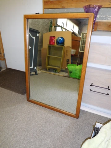 Vintage Mid Century Modern Lane Acclaim Walnut Dresser Mirror Cover