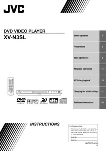 JVC XV-N3SL DVD Player Owners Instruction Manual Reprint - Picture 1 of 1