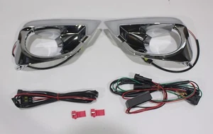 LED DRL Front Fog Light Cover For 2013-2016 Toyota Vios Yaris 4D Sedan Chrome - Foto 1 di 5