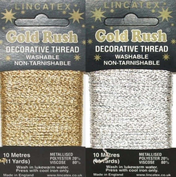 METALLIC GLITTER THREAD 1MM SHINY DECORATIVE EMBROIDERY SEWING CRAFT 10 METRES - Image 1 of 1