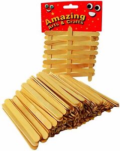  Wooden Lolly Lollipop Sticks Natural Craft 25 50 100 200 300 400 500