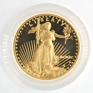 United States 1990-P 1/2 Ounce .917 Fine Gold American Eagle Proof Finish Coin - Picture 1 of 2